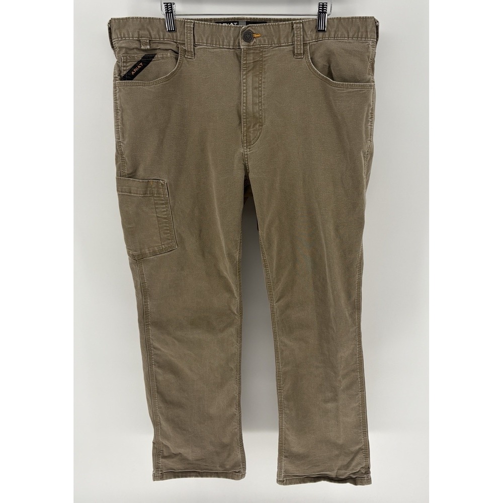 Ariat Rebar M4 Relaxed Straight Work Pants Mens 38x28 Brown Carpenter Utility